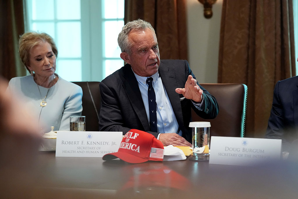 Health and Human Services Secretary Robert F. Kennedy Jr. speaks during a Cabinet meeting at the White House on April 30, 2025 in Washington, DC.
